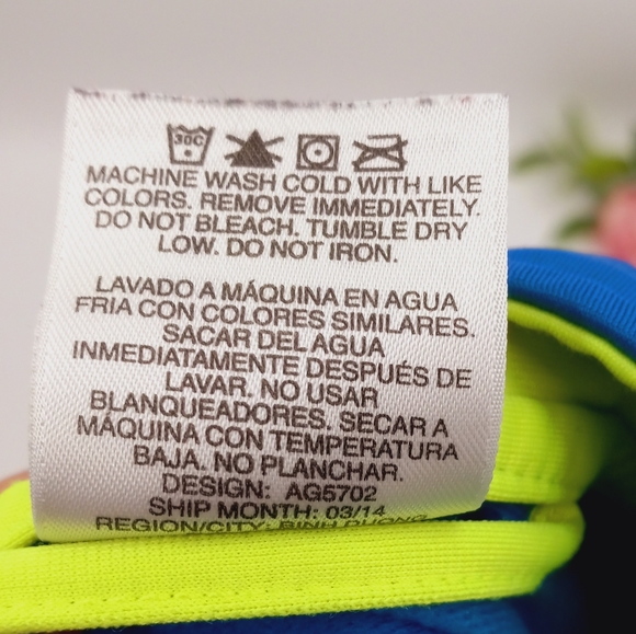 ADIDAS Kid's Blue & Neon Yellow Three Stripe Full Zip Athletic Track Jacket 6 - Picture 4 of 4